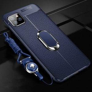 Luxury Leather Texture With Magnet Stand Cover for iPhone 12