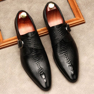 Men Genuine Leather Slip On Oxford Shoes