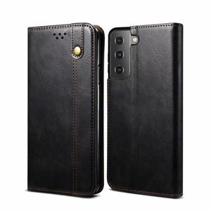 Retro PU Leather Magnetic Book Wallet Case For Samsung Galaxy S21 Series