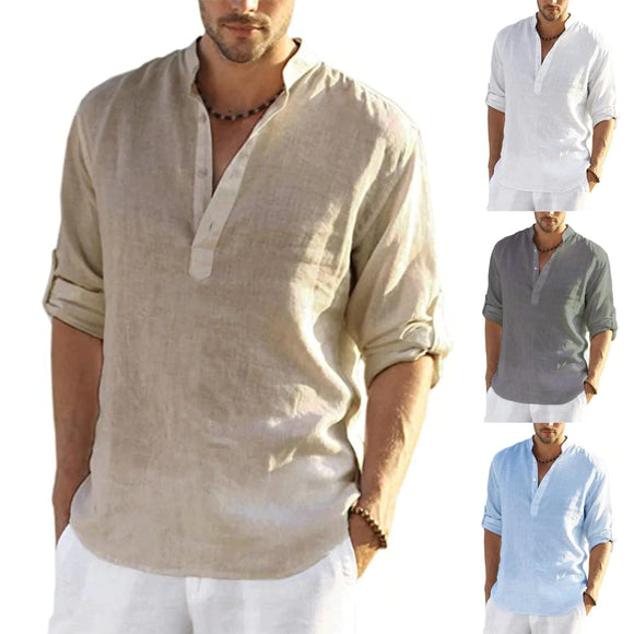 New Men Cotton Linen Shirts