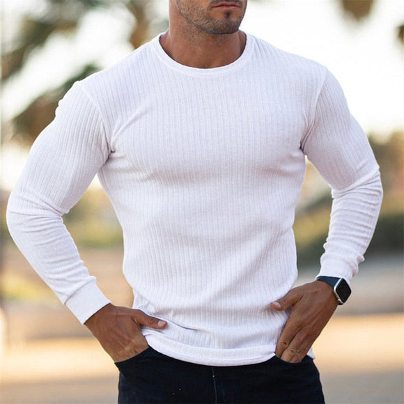 Men Sports Fitness Casual Long Sleeve T Shirt