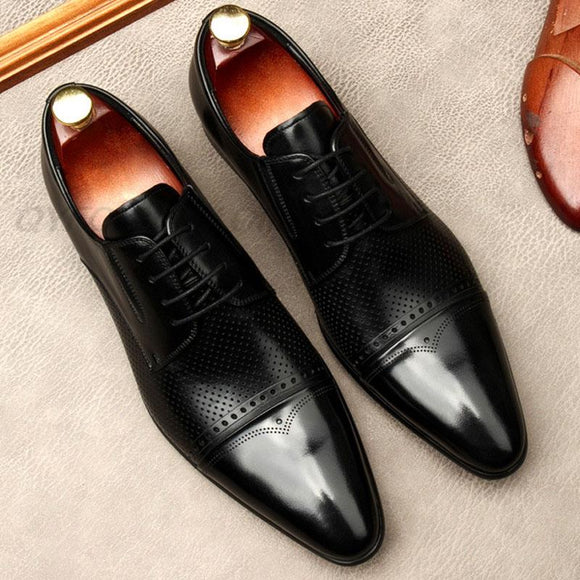 Men Genuine Leather Brogues Office Shoes