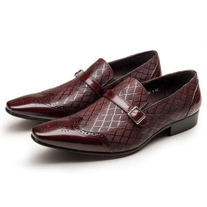 Men Buckle Square Business Leather Shoes
