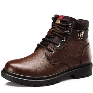 Men Genuine Leather High-Cut Boots