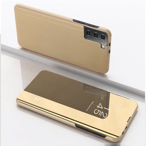 Luxury Mirror View Flip Case for Samsung Galaxy S21 Series